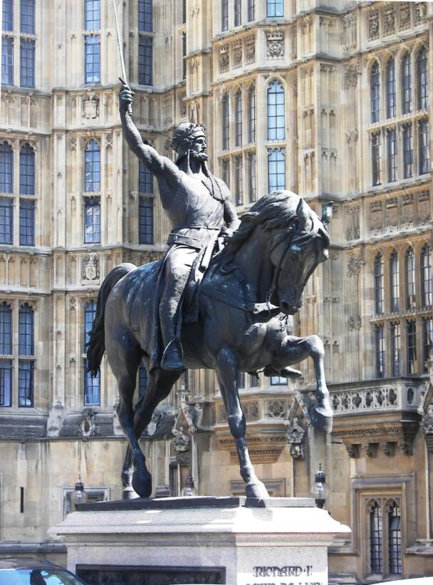 Richard the Lionheart statue out Parliament in London